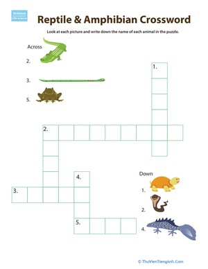 Critter Crossword: Reptiles and Amphibians