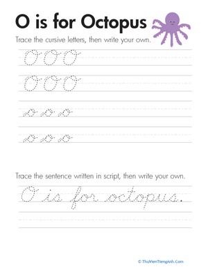 Cursive Handwriting: “O” is for Octopus