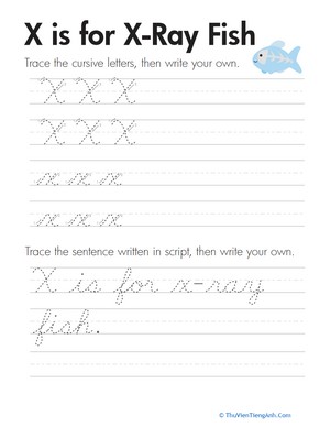 Cursive Handwriting: “X” is for X-Ray Fish