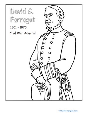 David G. Farragut Coloring Page