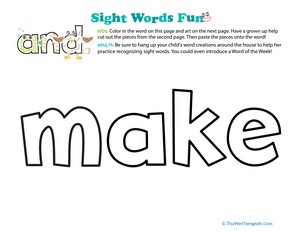 Spruce Up the Sight Word: Make