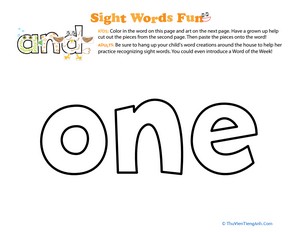 Spruce Up the Sight Word: One