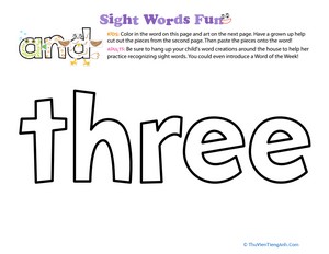Spruce Up the Sight Word: Three