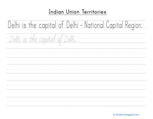 Delhi-National Capital Region Cursive Practice