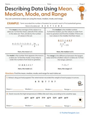 Describing Data Using Mean, Median, Mode, and Range