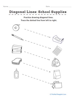 Diagonal Lines: School Supplies