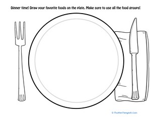 Dinner Plate Coloring Page