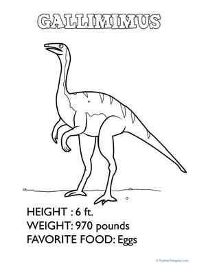 Color the Dino: Gallimimus