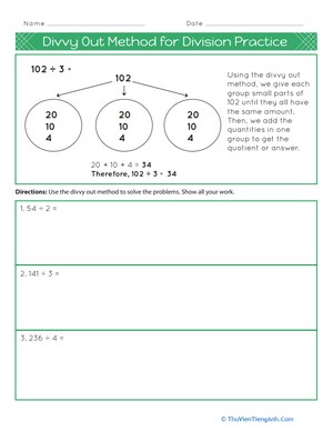 Divvy Out Method for Division Practice