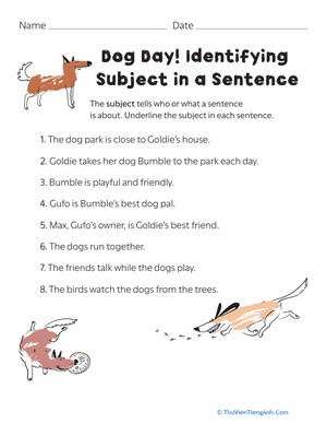 Dog Day! Identifying Subject in a Sentence