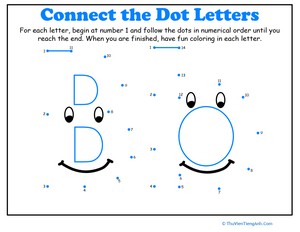 Dot-to-Dot Alphabet: B