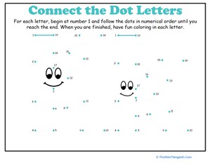 Dot-to-Dot Alphabet: K