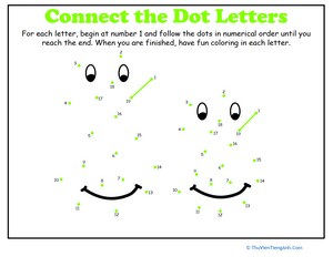 Dot-to-Dot Alphabet: S