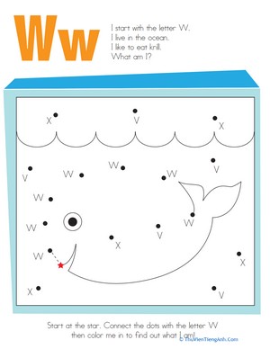 Alphabet Dot-to-Dot: W