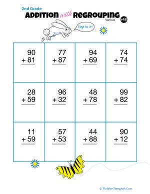 Double Digits! Practice Vertical Addition with Regrouping 48