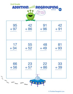 Double Digits! Practice Vertical Addition with Regrouping 53