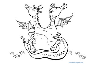 Two-Headed Dragon Coloring Page