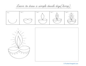 Draw a Diwali Diya
