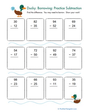 Subtraction with Regrouping Practice
