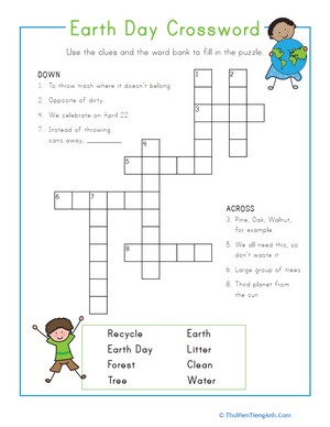 Earth Day Crossword Puzzle