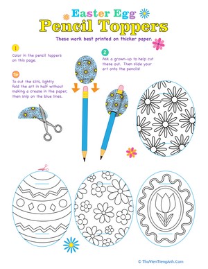 Easter Egg Pencil Toppers