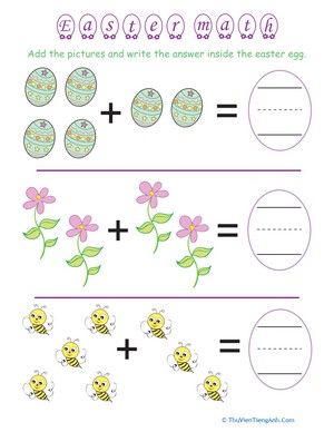 Easter Math: Busy Bee Addition