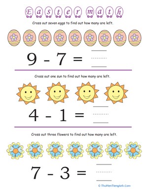 Easter Math #4: Subtraction