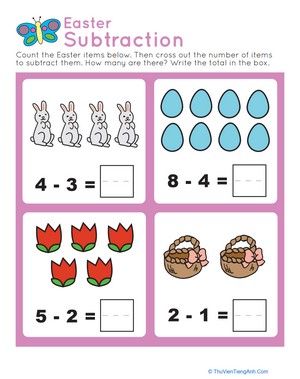 Easter Subtraction Practice