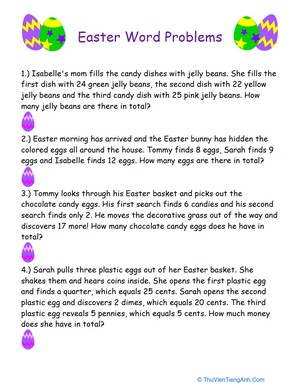 Word Problems for Easter!
