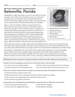 African American Communities: Eatonville, Florida