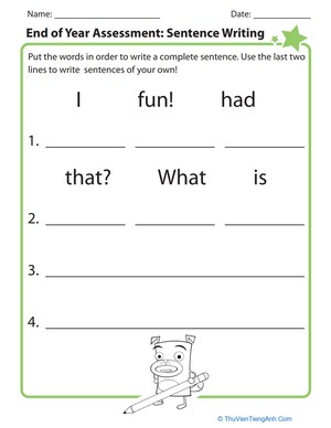 End of Year Assessment: Sentence Writing