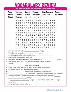 Energy Word Search