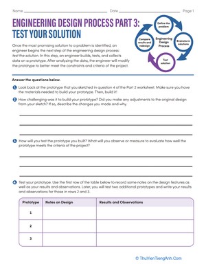 Engineering Design Process Part 3: Test Your Solution