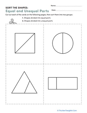 Sort the Shapes: Equal and Unequal Parts