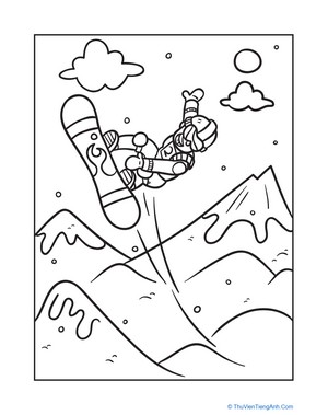Extreme Snowboarding Coloring Page