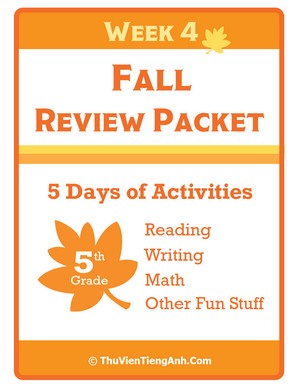 Fifth Grade Fall Review Packet – Week 4