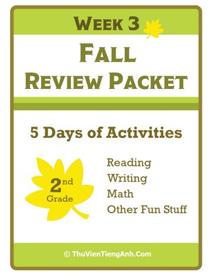 Second Grade Fall Review Packet – Week 3