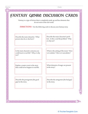 Fantasy Genre Discussion Cards
