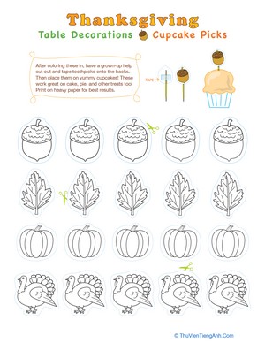 Fall Cupcake Picks