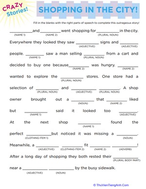 Fill in the Blanks Story: Shopping