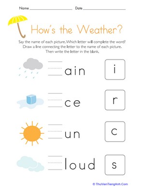 Write the Missing Letter: How’s the Weather?