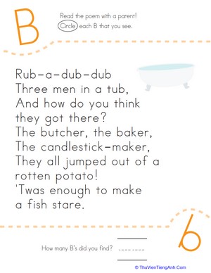 Find the Letter B: Rub-a-Dub-Dub