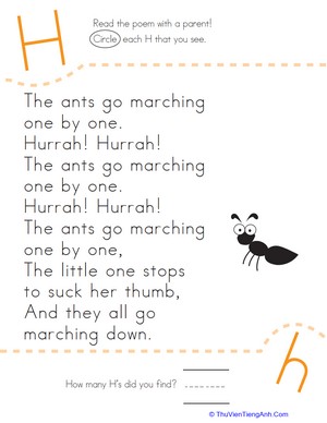 Find the Letter H: The Ants Go Marching