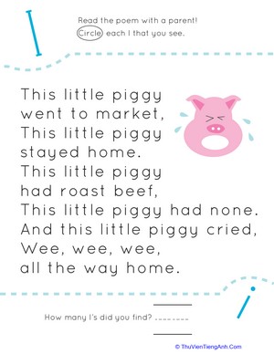 Find the Letter I: This Little Piggy