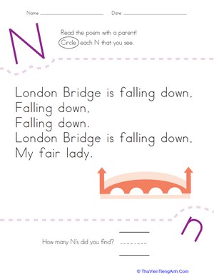 Find the Letter N: London Bridge Is Falling Down
