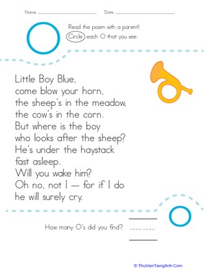 Find the Letter O: Little Boy Blue