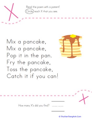 Find the Letter X: Mix a Pancake