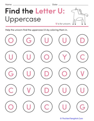 Find the Letter U: Uppercase