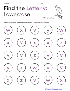 Find the Letter v: Lowercase