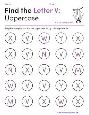 Find the Letter V: Uppercase